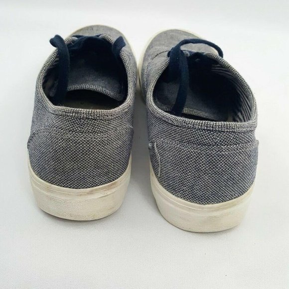 Old Navy Men's Canvas Athletic Boat Shoes Denim Chambray Lace Up Size 9 Gray - Picture 8 of 10
